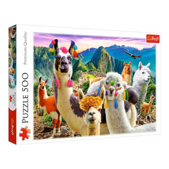 Puzzle Trefl Llamas en Machu Picchu de 500 Piezas
