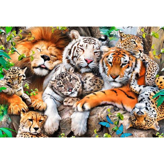 Puzzle Trefl Madera Gatos Salvajes en la Jungla de 500 Piezas Puzzle Trefl Madera Gatos Salvajes en la Jungla de 500 Piezas
