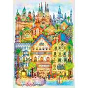 Puzzle Trefl Medianoche En Barcelona de 1000 Piezas