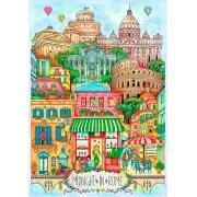 Puzzle Trefl Medianoche En Roma de 1000 Piezas