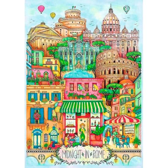 Puzzle Trefl Medianoche En Roma de 1000 Piezas