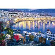 Puzzle Trefl Mikonos al Atardecer, Grecia de 1500 Piezas