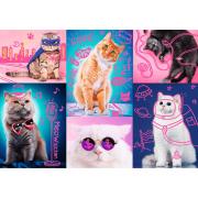 Puzzle Trefl Neón Super Gatos de 1000 Piezas