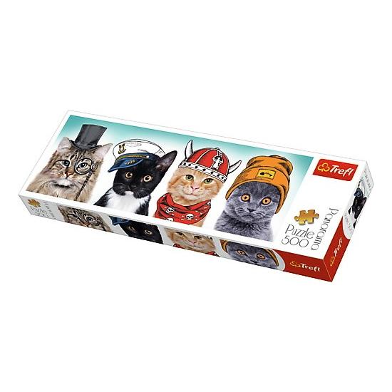 Puzzle Trefl Panorama Gatos Equipo Fluffy de 500 Pzs