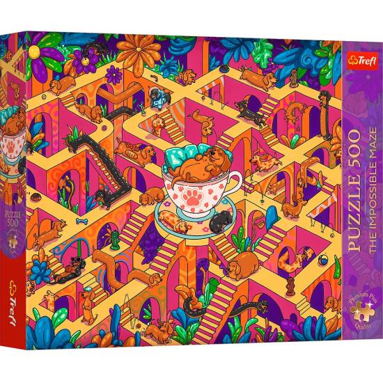 Puzzle Trefl Perros Salchicha Felices de 500 Piezas