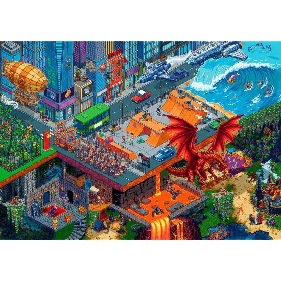 Puzzle Trefl Pixel City de 1000 Piezas