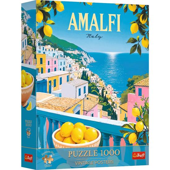 Puzzle Trefl Póster Vintage: Amalfi, Italia de 1000 Piezas