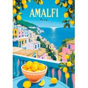 Puzzle Trefl Póster Vintage: Amalfi, Italia de 1000 Piezas
