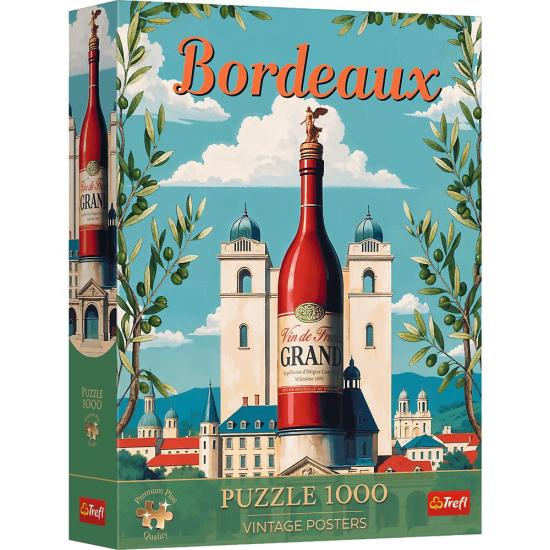 Puzzle Trefl Póster Vintage: Burdeos, Francia de 1000 Piezas