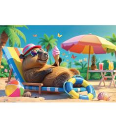 Puzzle Trefl Relajarse al Estilo Capibara XXL de 100 Piezas