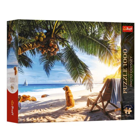 Puzzle Trefl Relajándose En La Playa, Seychelles de 1000 Piezas