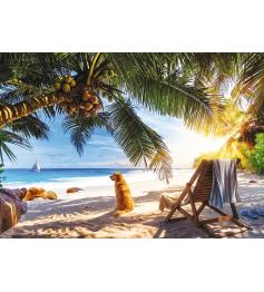 Puzzle Trefl Relajándose En La Playa, Seychelles de 1000 Piezas