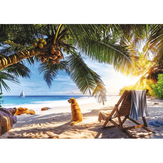 Puzzle Trefl Relajándose En La Playa, Seychelles de 1000 Piezas