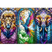 Puzzle Trefl Vidrieras, Animales Salvajes de 1000 Piezas